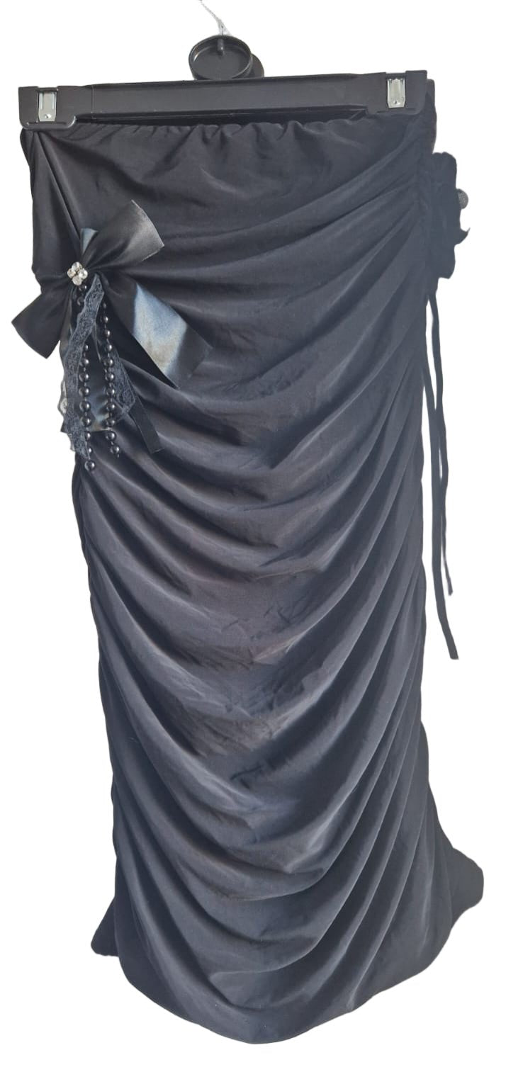 Elegantes Partykleid Schwarz mit Schleife – Trägerlos & Festlich - Folad Home & Style