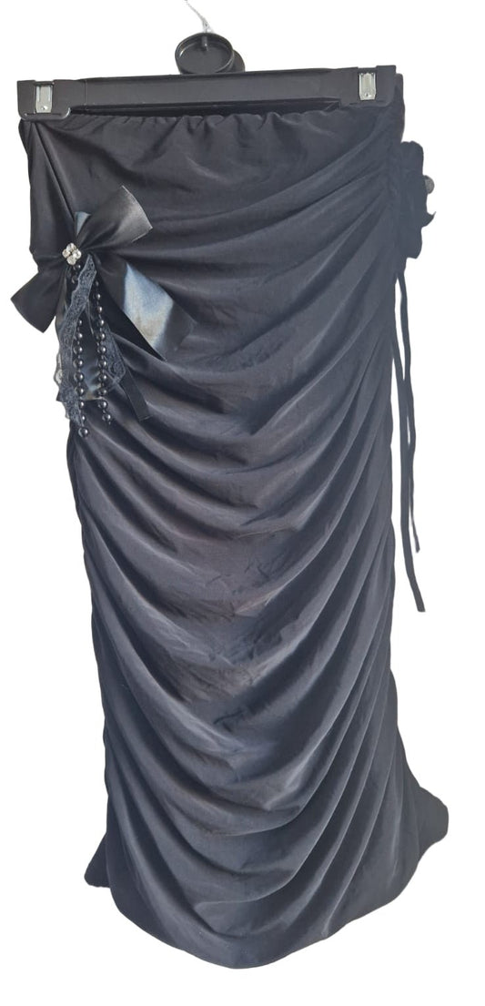 Elegantes Partykleid Schwarz mit Schleife – Trägerlos & Festlich - Folad Home & Style