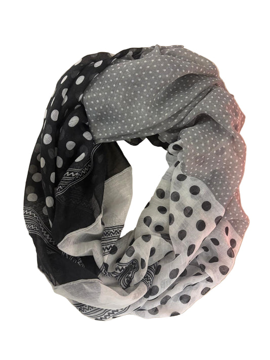 Mehrfarbiger Schal mit buntem Punktemuster für Frühling und Sommer
