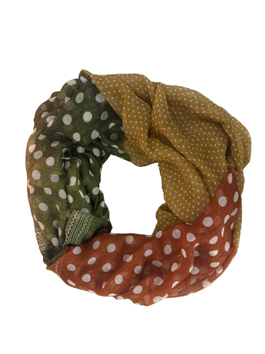 Mehrfarbiger Schal mit buntem Punktemuster für Frühling und Sommer
