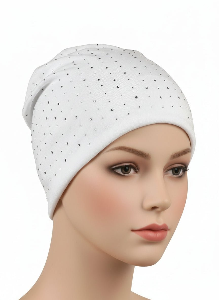 Glitzer - Beanie mit Strasssteinen – Damen Wintermütze - Folad Home & Style