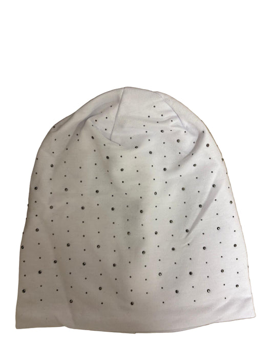 Glitzer-Beanie, Detailansicht der funkelnden Steine