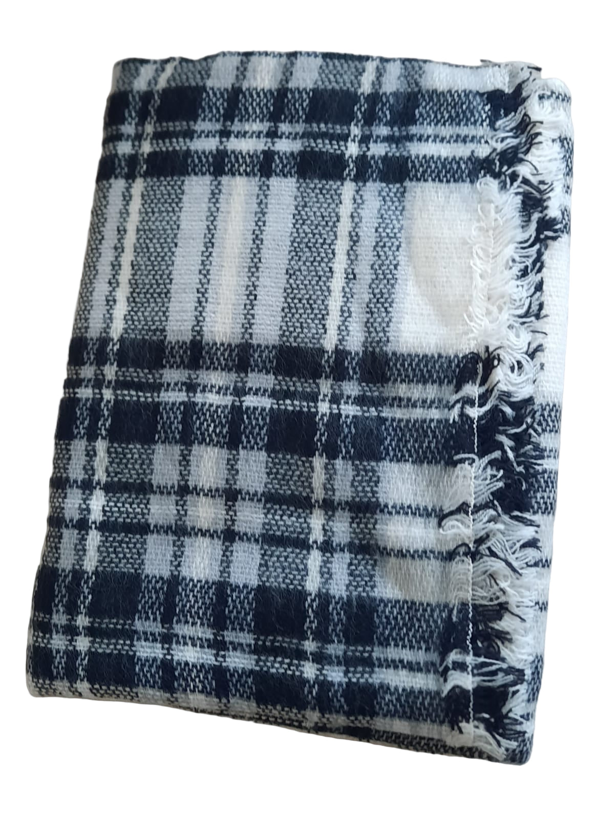 Warmer Winterschal mit Karomuster in Schwarz und Weiß