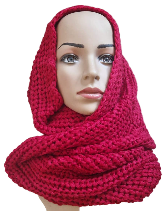 Winter Strickloop in Rot– kuschelig warm und weich