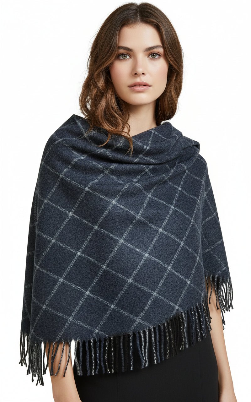 Winterschal Schwarz mit Karomuster – Warm & Elegant - Folad Home & Style