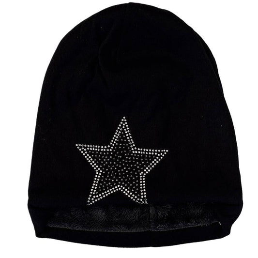 Beanie mit Glitzerstern (Sternumrandung)