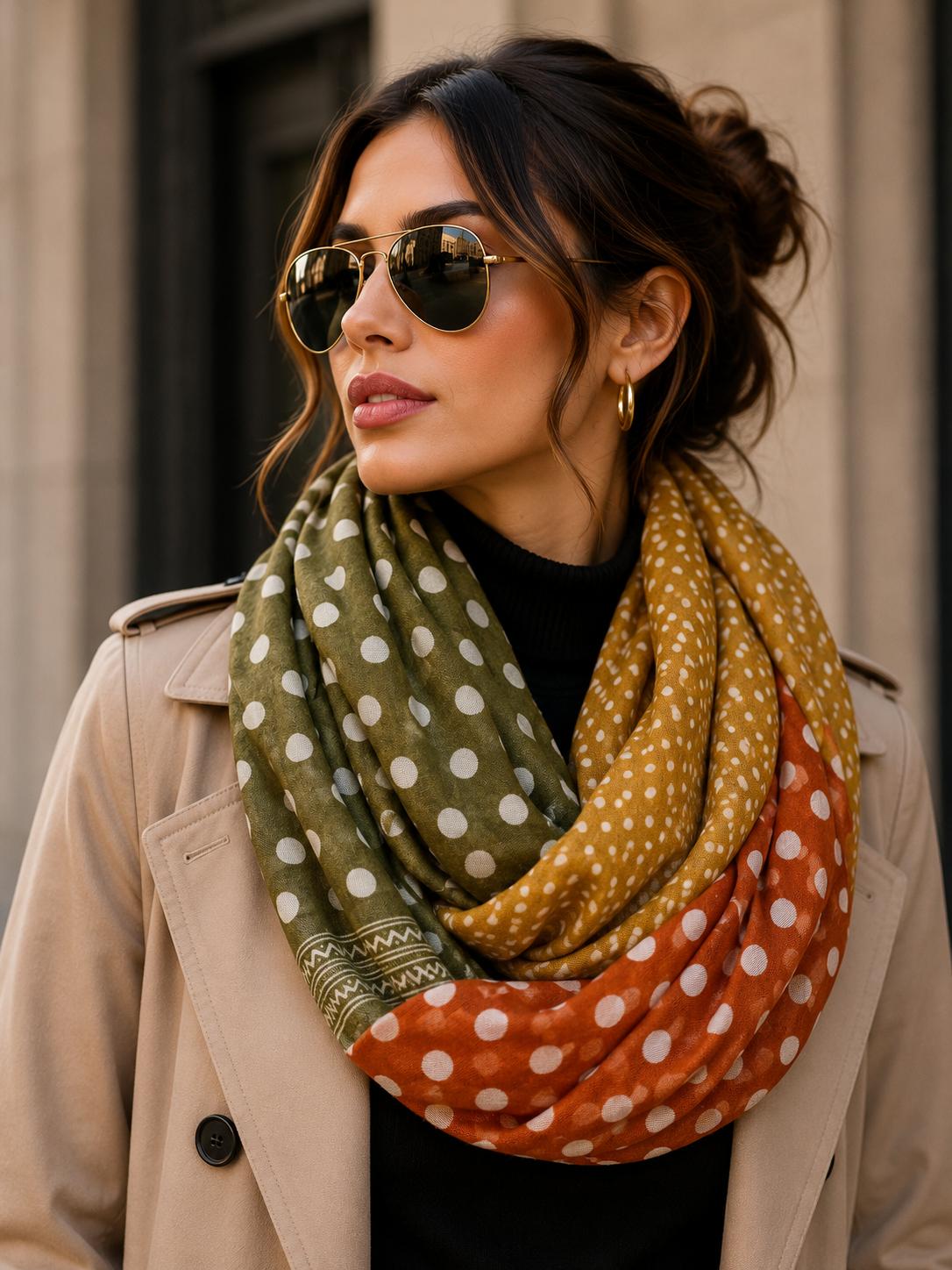 Bunter Schal mit Punkten – Frühling & Sommer - Folad Home & Style