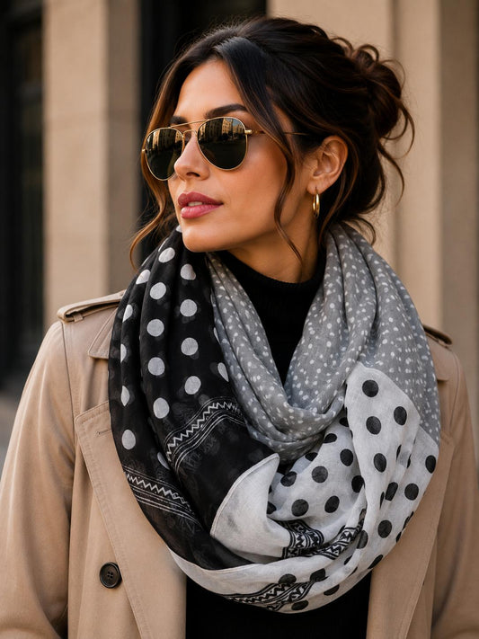 Bunter Schal mit Punkten – Frühling & Sommer - Folad Home & Style